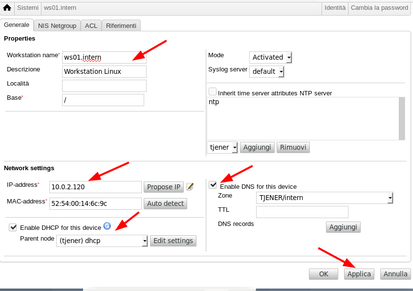 Rinominare, IP, DHCP e DNS