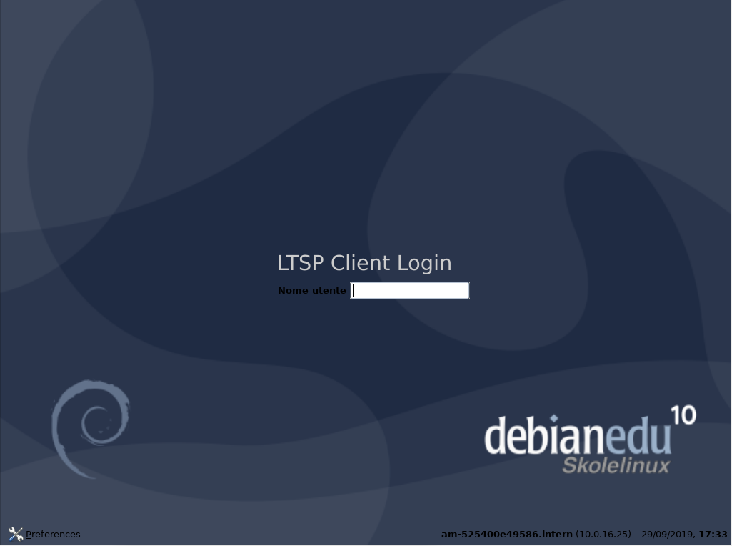 Login da thin client